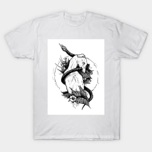 St. Guinefort , punk snake greyhound tattoo pen and ink T-Shirt